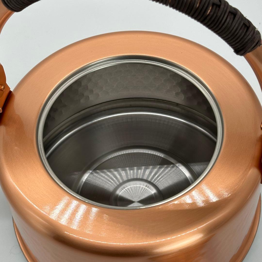 新品未使用 銅製 やかん 3.5L ケトル IH対応 直火 ガス火 大容量 鎚目