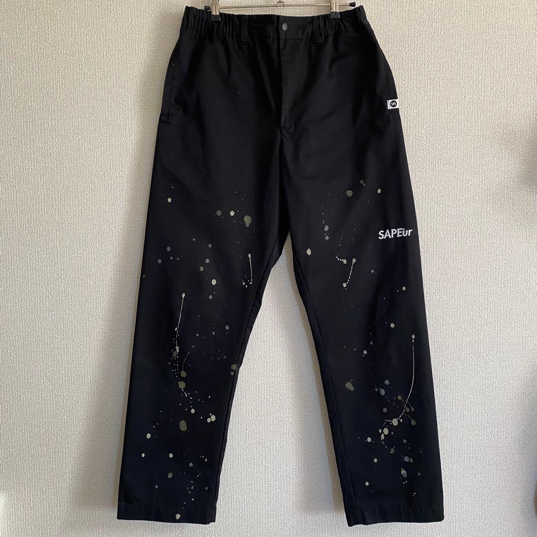 SAPEur サプール スケート チノパンツ ペンキ加工 ドローコード L SAPEur サプール SKATEPAINT CHINO PANTS スケートペイント チノパンツ