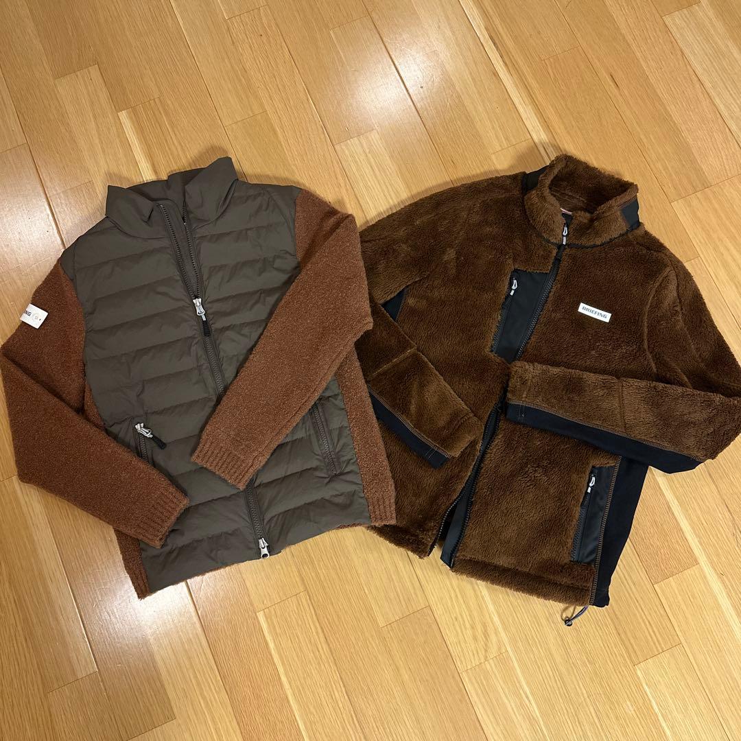 み*ふ様 極美品‼️BRIEFING フリースジャケット&ニット切り替えダウン ブリーフィング ゴルフ ウェア メンズ ハイブリッドダウンパーカー