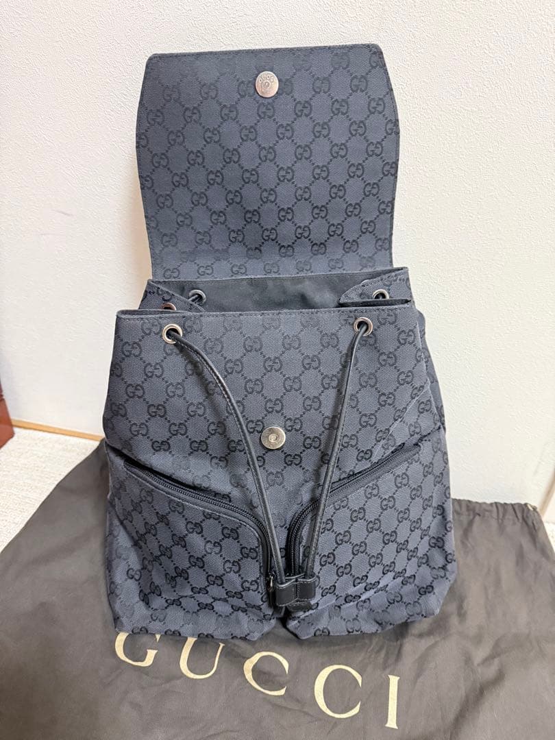 GUCCI リュック バッグパック デイパック GGナイロン GG柄 大容量 黒