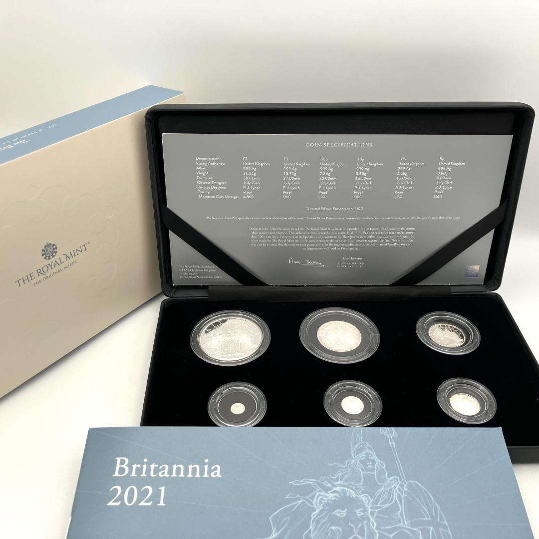 限定1100セット 2021年 ブリタニア銀貨 プルーフセット 1〜1/25oz 限定1100セット 2021年 ブリタニア銀貨 プルーフセット 1〜1/25oz