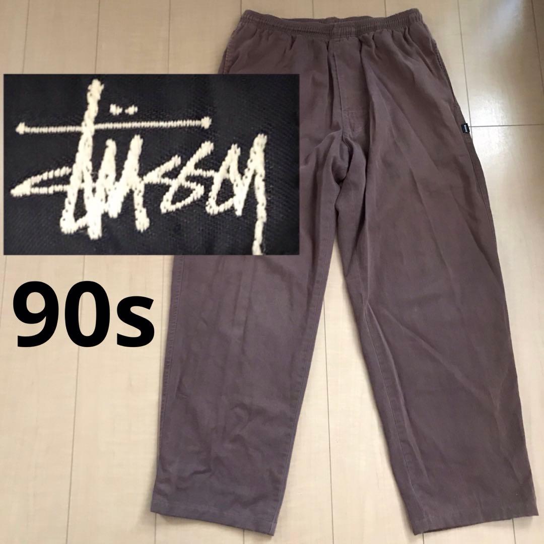 ブラウン stussy ステューシー 90年代 ビーチパンツ ヴィンテージ