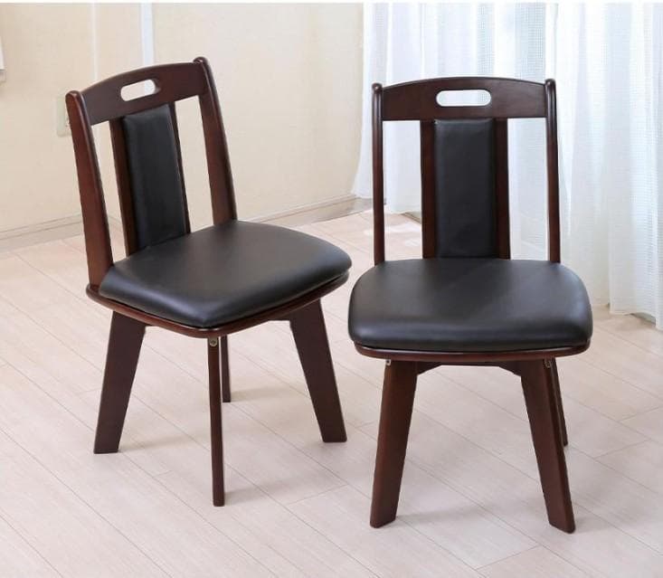 DTT DC KITN　6脚　回転式ダイニングチェア　ブラウン＊ブラック 2脚セット チェア ダイニングチェア オートターン 回転 松田家具 DC-6