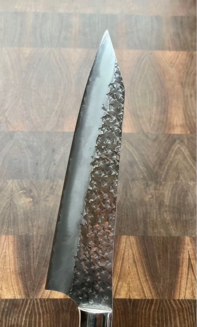 黒崎 優 閃光 鋭 ハイス SG2 鎚目 牛刀 包丁 180mm 黒アクリル柄