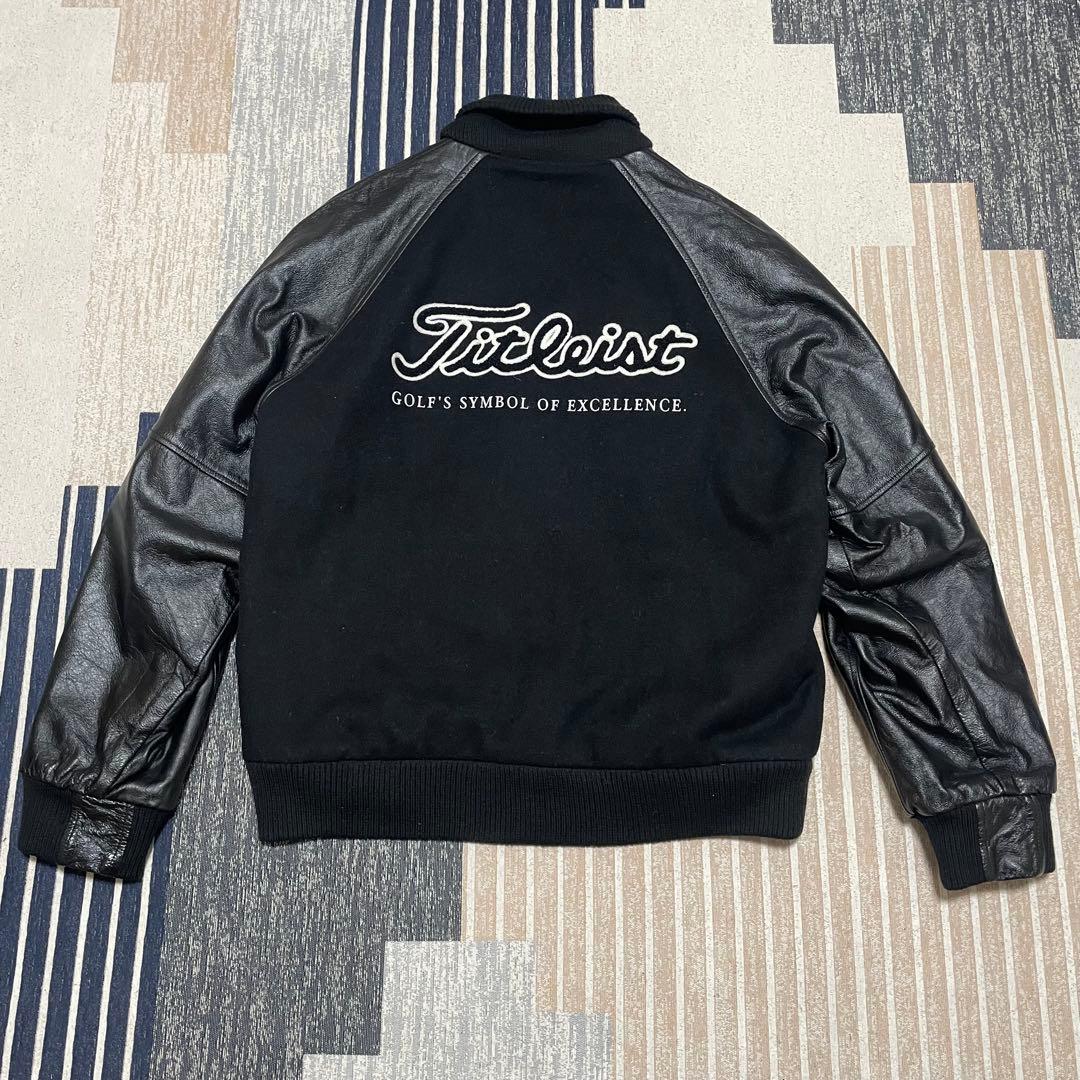 極美品 Titleist ブルゾンジャケット L 牛革 アームレザー T116316032