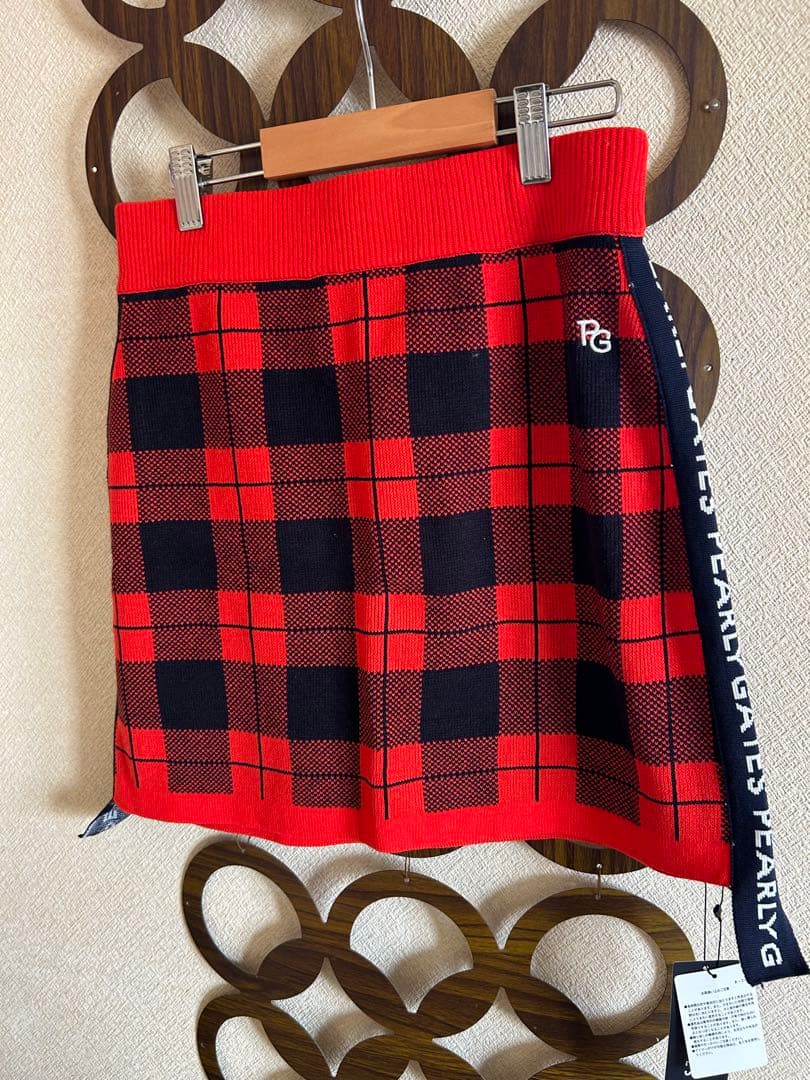 PEARLY GATES 赤黒チェック ニットスカート　サイズ① PEARLY GATES 赤黒チェック ニットスカート サイズ① PEARLY GATES