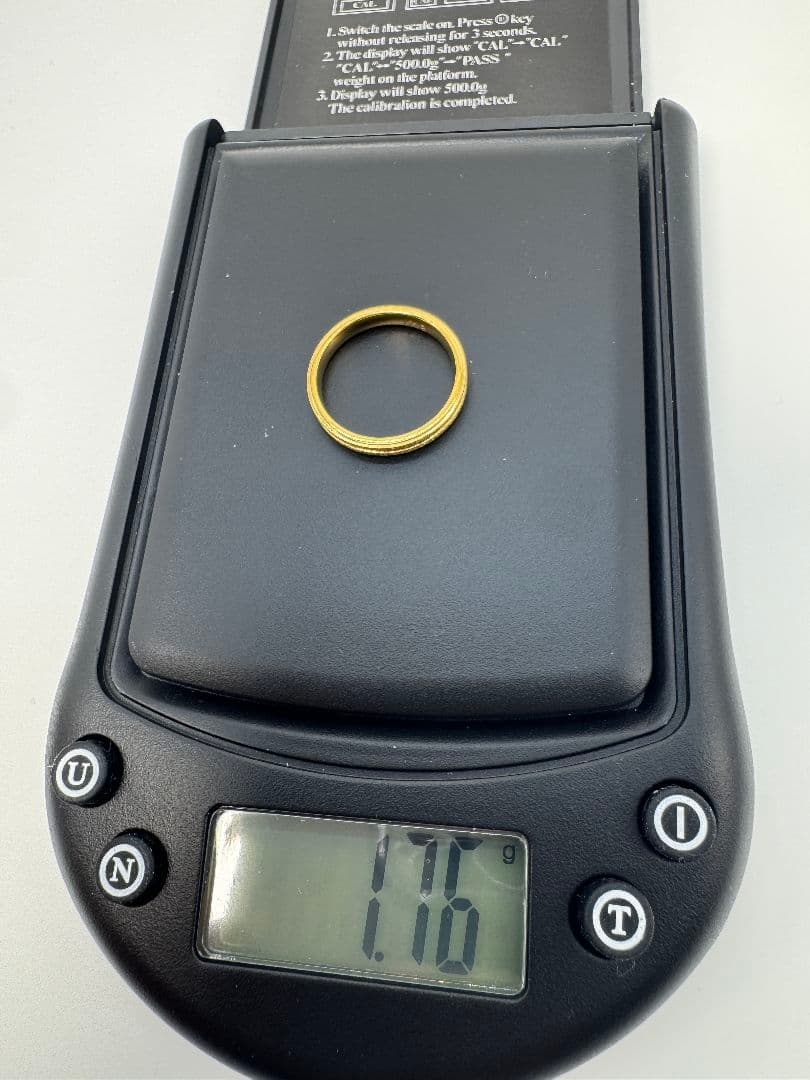 K18ゴールド ストライプリング 1.76g 3.0mm 11号