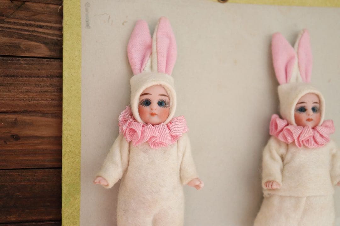 ヘルトヴィヒ アンティーク ビスクドール うさぎ ペア ドイツ製