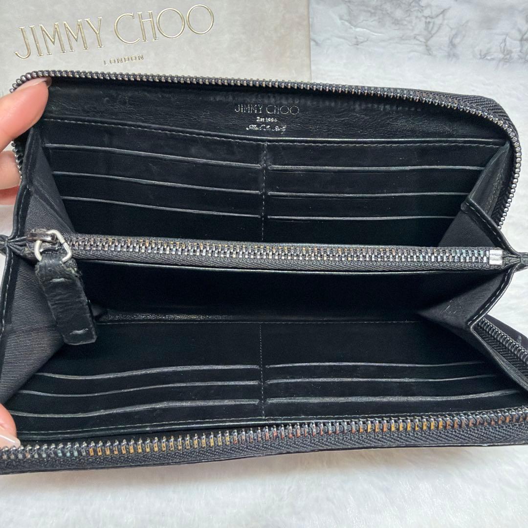JIMMY CHOO シルバー 星型スタッズ 長財布 ラウンドファスナー - メルカリ