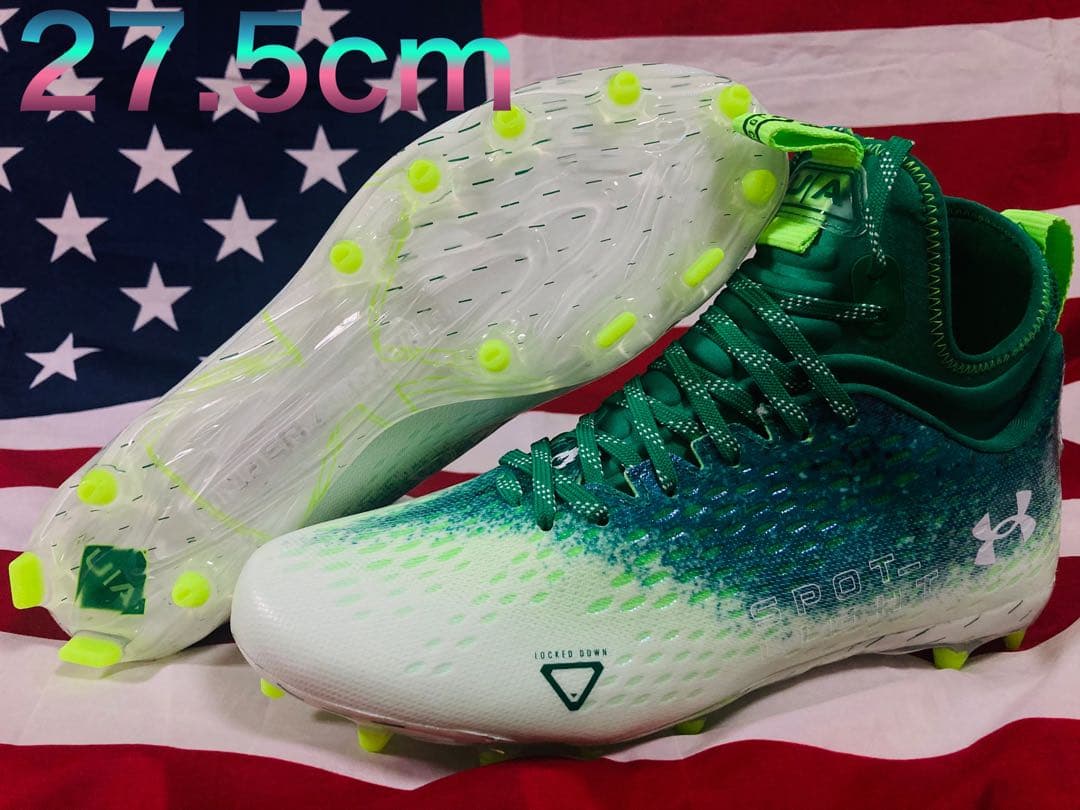 UA Spotlight Green アンダーアーマー アメフト　スポットライト Under Armour Football Cleats Mens Size 16 UA Spotlight Lux Suede