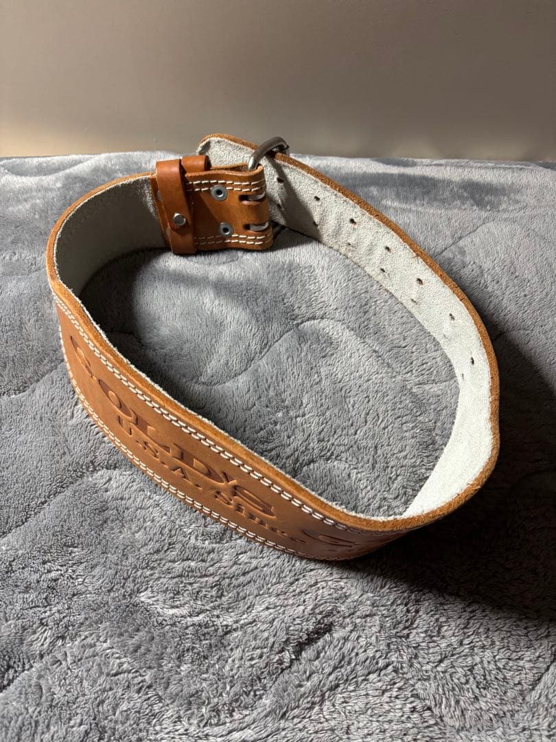 GOLD'S GYM レザー ベルト EX ブラウン Sサイズ GOLD'S Sサイズ