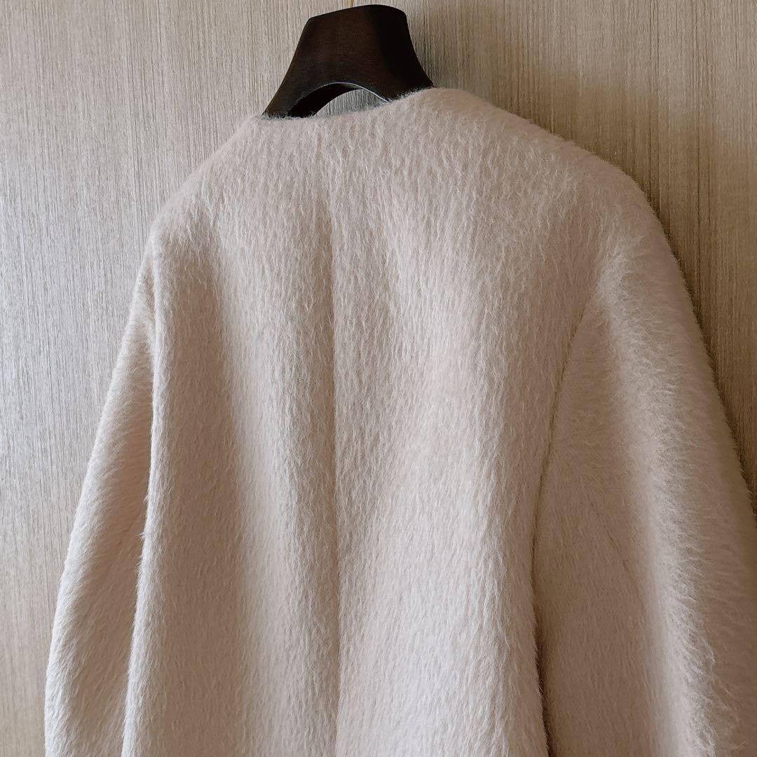 1034】美品 アナイ アルパカヘリンボンショートコート ライトベージュ