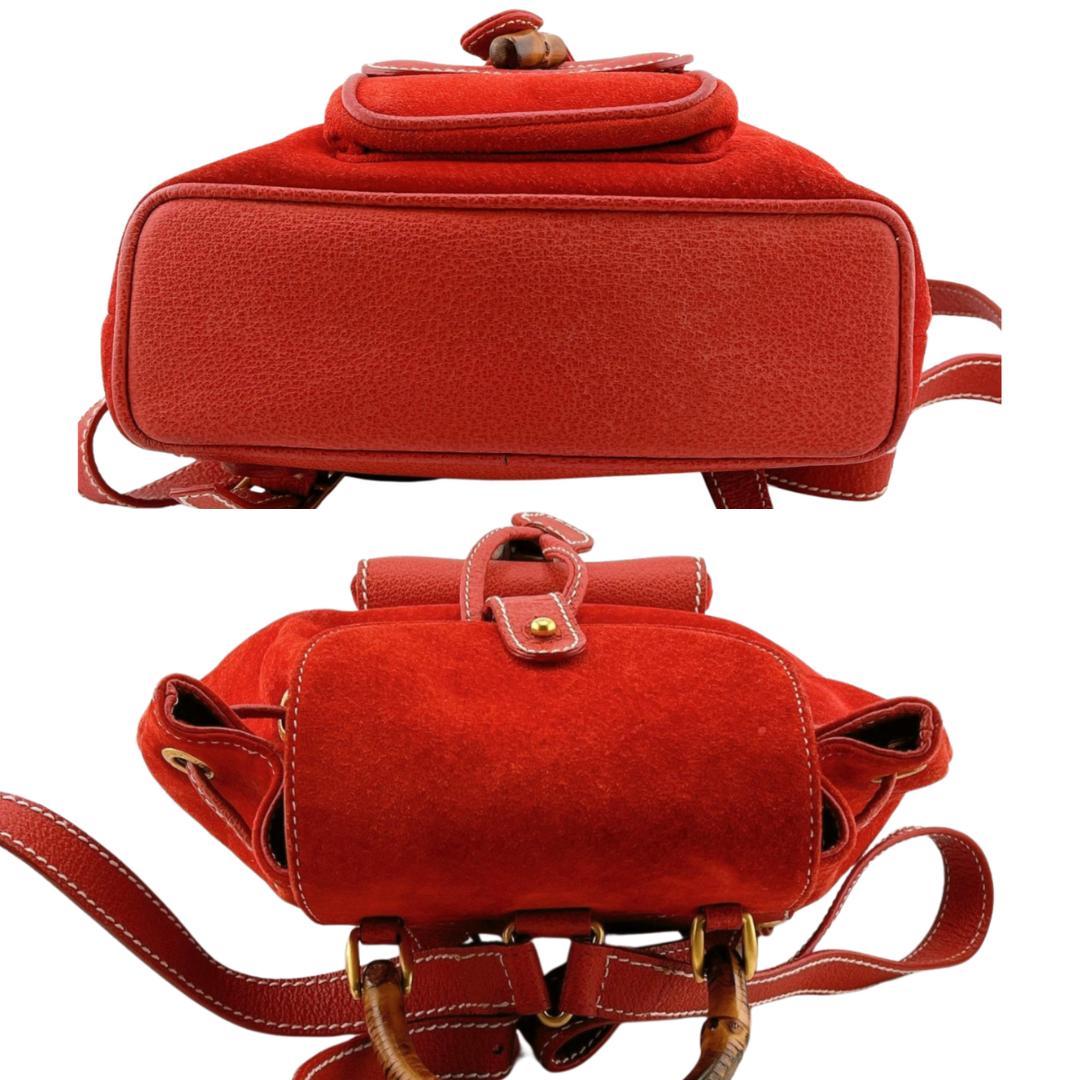 GUCCI ミニリュックバンブー スウェードレッド GUCCI ミニリュック