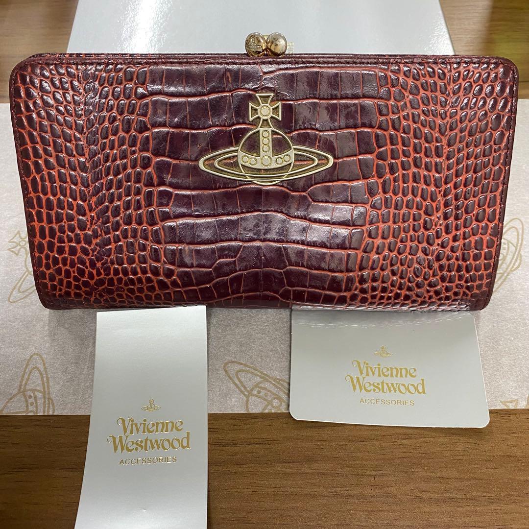 新品同様‼️ ヴィヴィアンウエストウッド　財布　長財布　クロコ　オーブ　がま口 新品同様 ヴィヴィアンウエストウッド Vivienne Westwood 財布 長財布