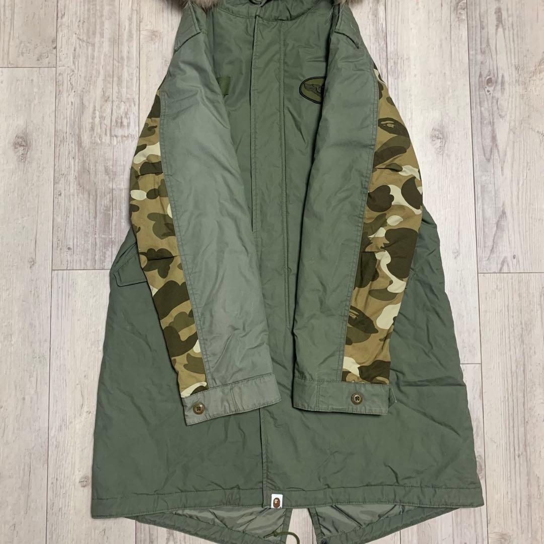 A BATHING APE エイプ カモモッズコート リアルファー - メルカリ