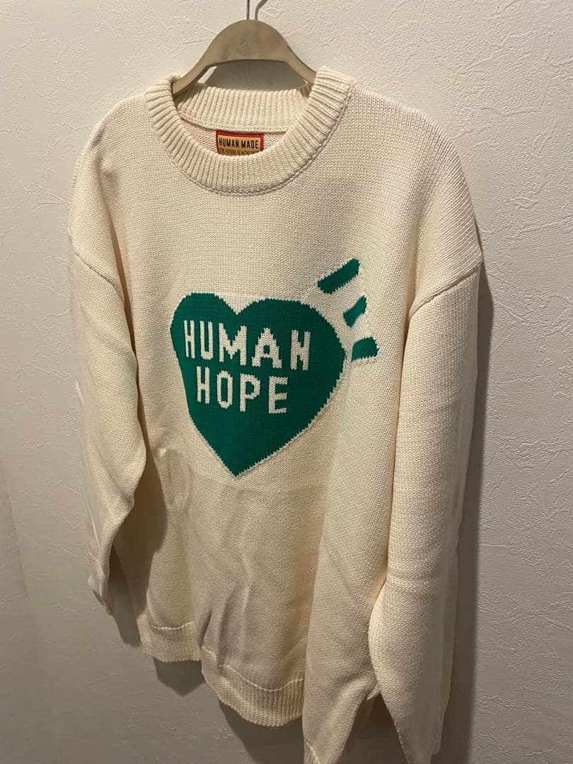 HUMAN HOPE HEART KNIT SWEATER タグなし HUMAN MADE HUMAN HOPE HEART KNIT SWEATER – HUMAN MADE Inc.