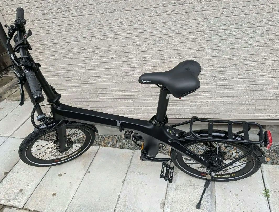 VELMO PEGASUS ブラック 電動アシスト折りたたみ自転車 耐パンク化 VELMO Pegasus に試乗①輪行編 - 折りたたみ自転車で鉄道旅、出発輪行！