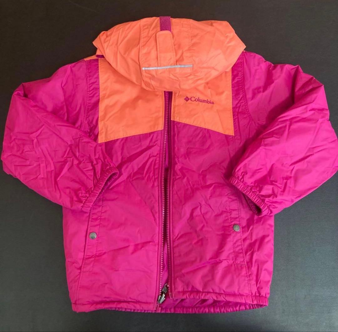 Columbia 子供用フード付きジャケット ピンク/オレンジ　手袋セット Columbia 子供用フード付きジャケット ピンク/オレンジ 手袋セット