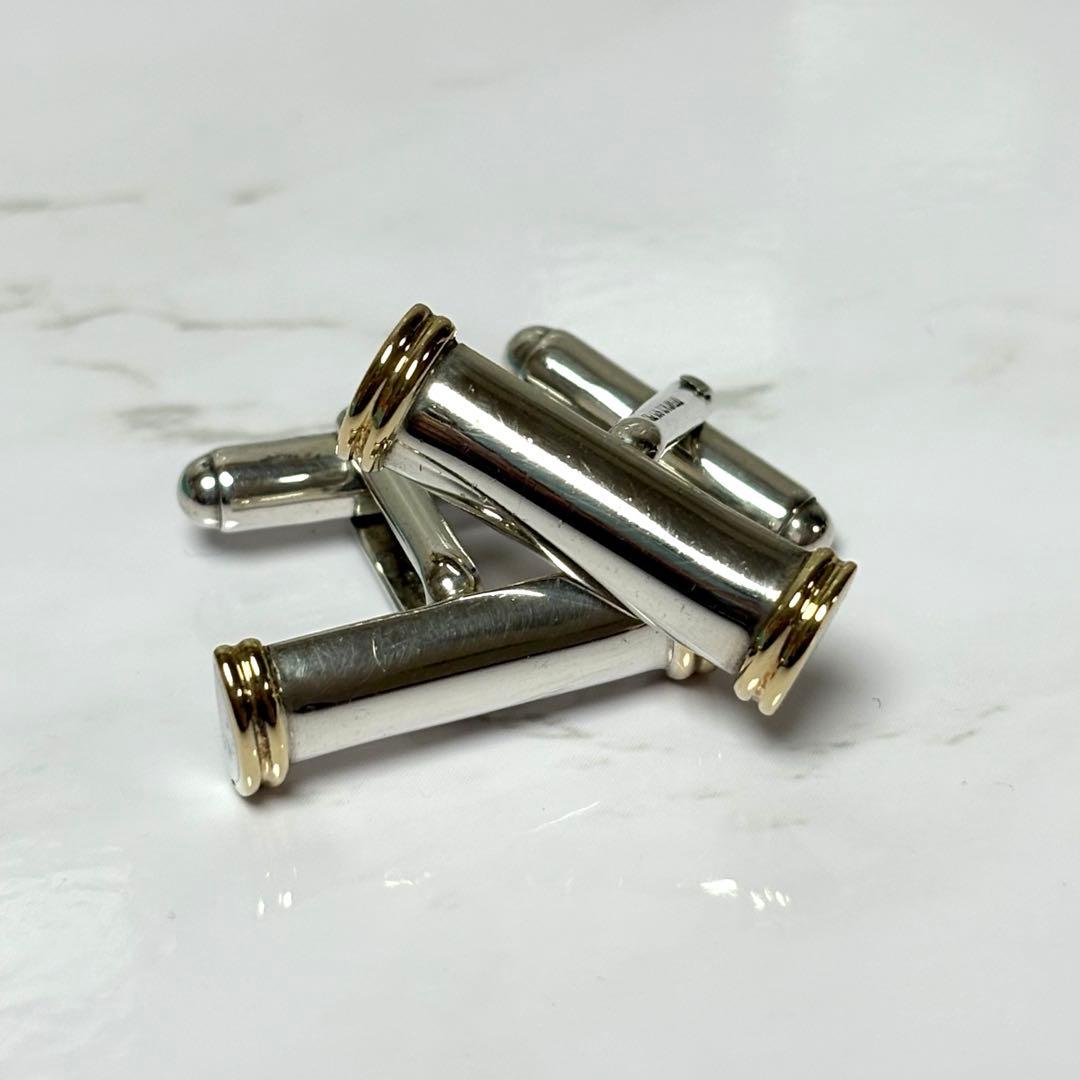 ティファニー Tiffany カフス K18 925 シルバー ゴールド コンビ