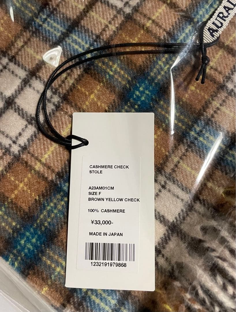 AURALEE CASHMERE CHECK STOLE 23aw マフラー - メルカリ