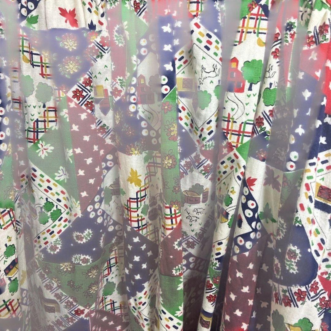 70sパッチワークエプロンワンピース 古着 - メルカリ