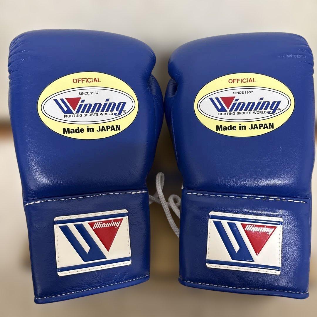 新品未使用品Winning ボクシンググローブ 8oz 青 ウイニング ボクシンググローブ マジックテープ式 8オンス CO-MS-200B