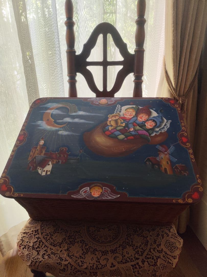 籐製 ボックス トールペイント バスケット 籠