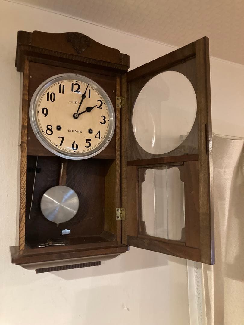 昭和レトロ 精工舎 ゼンマイ式振り子時計 ボンボン時計 稼働品②