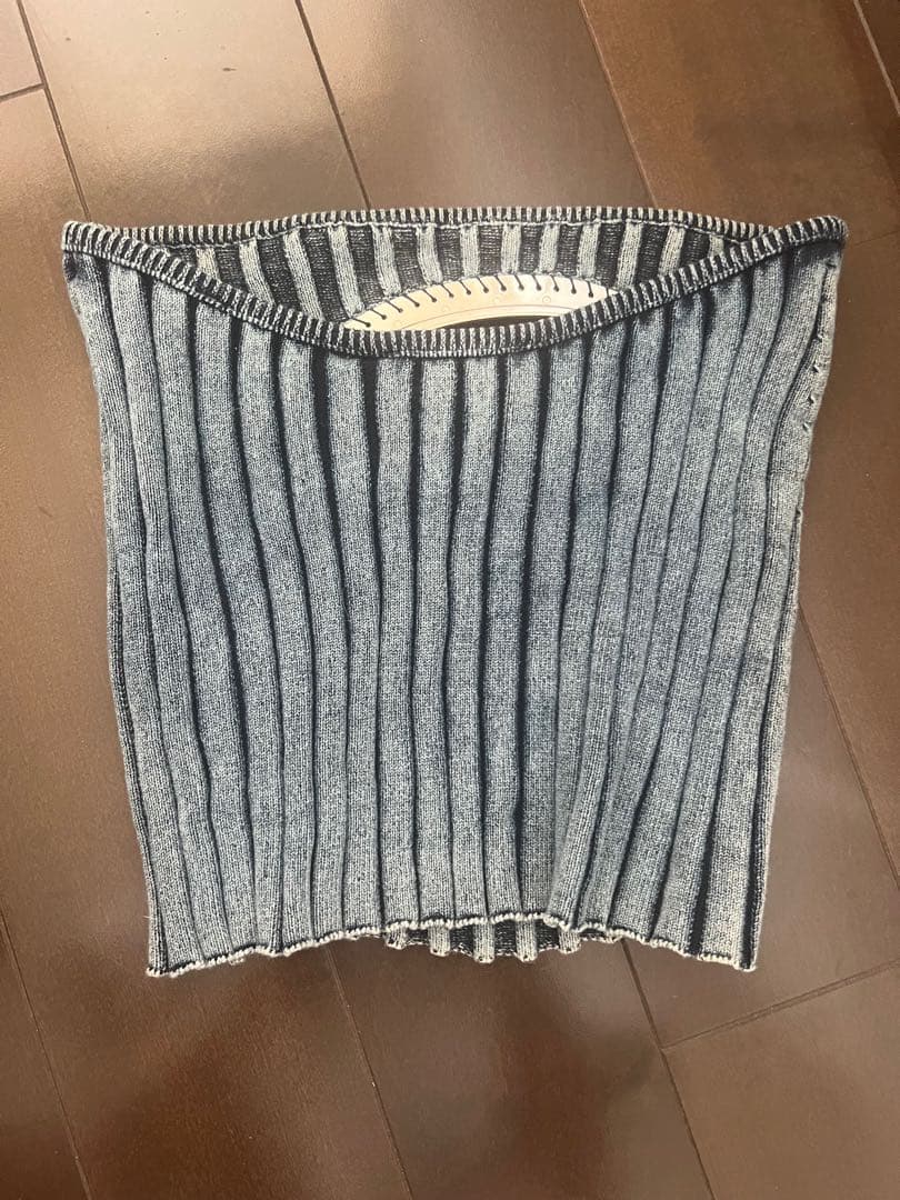 DIESEL デニムリブ編みベアトップ XS