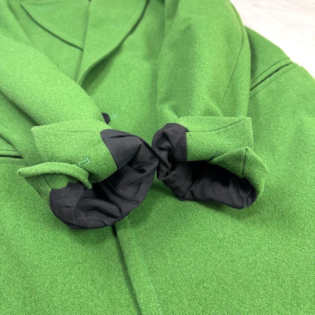 15FW Ann Demeulemeester ウール ダブル ロングコート 緑