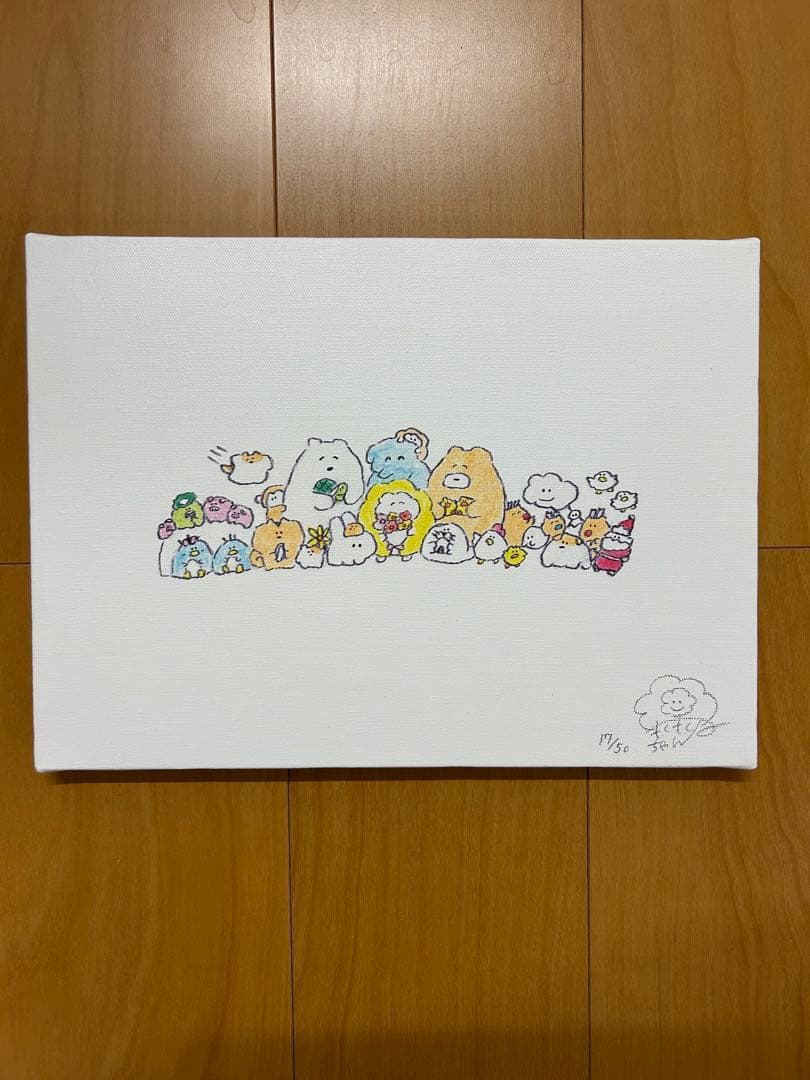 希少】限定50枚 直筆サイン入り もくもくちゃん キャンバスアート