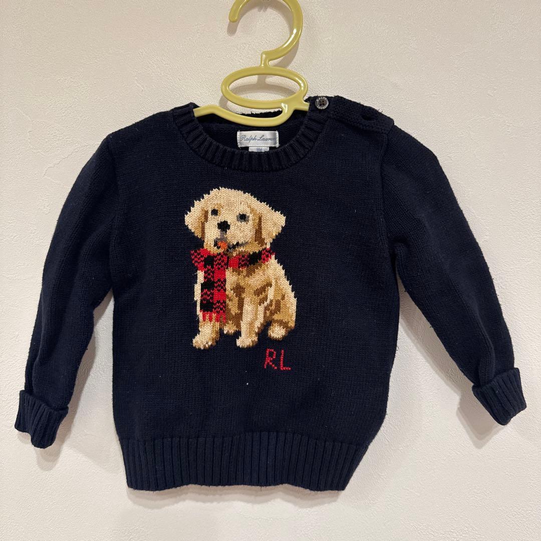 Ralph Lauren ゴールデンレトリバー犬刺繍 ニットセーター 18M - メルカリ