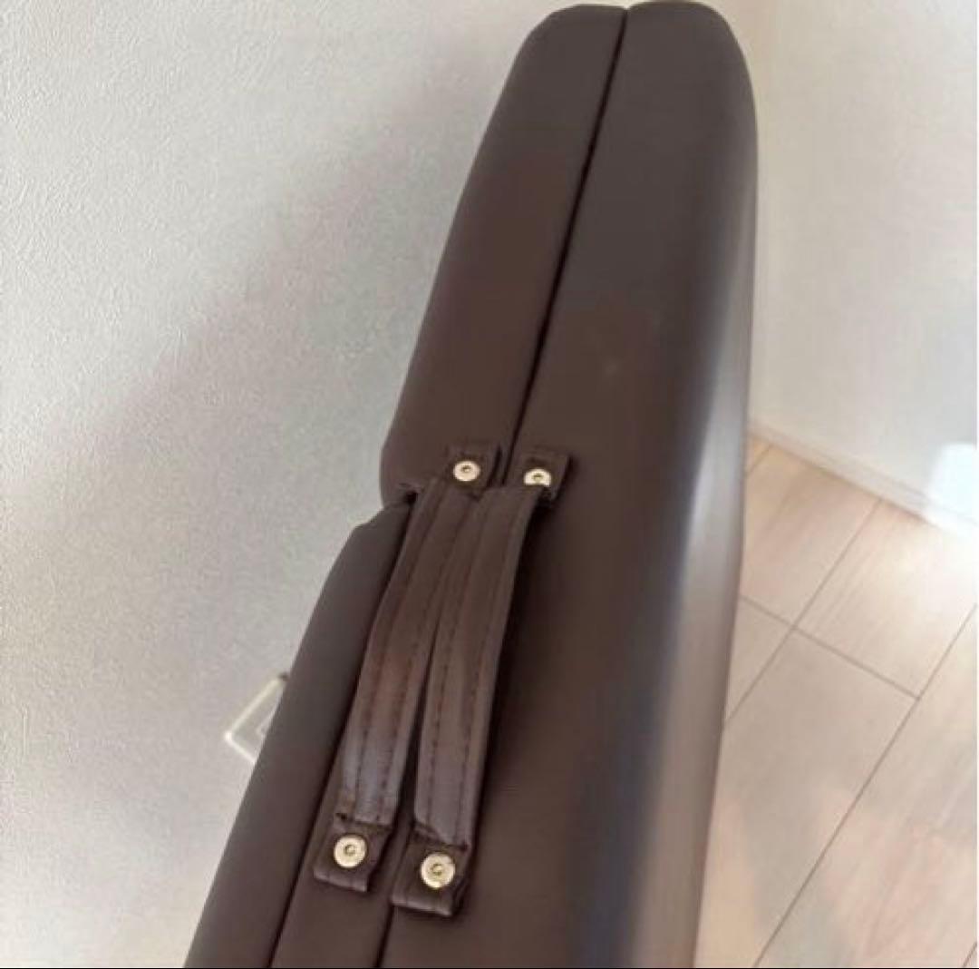 折りたたみ マッサージベッド 木製ダークブラウン スツール ブラウン丸