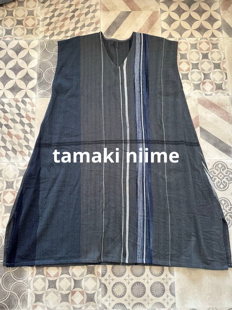 タマキニイメtamaki niime★ウール・コットン ダークグレー ワンピース タマキニイメtamaki niime☆ウール・コットン ダークグレー ワンピース