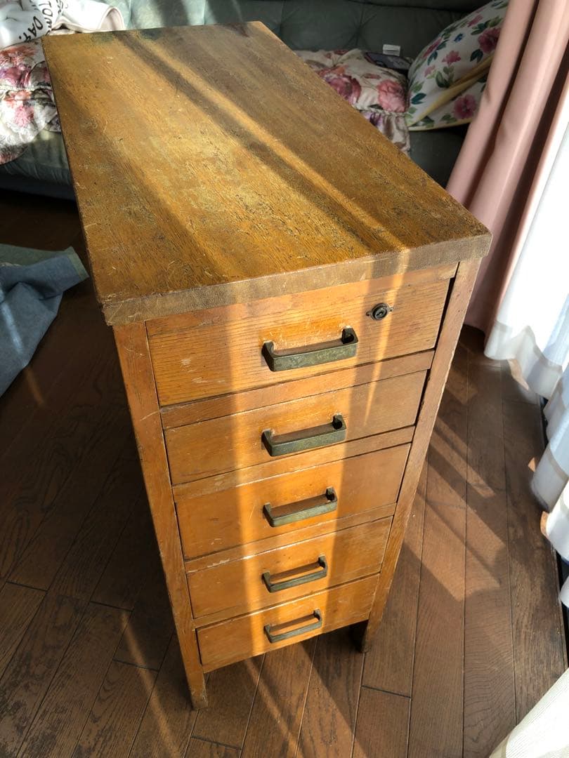 ヴィンテージ　木製サイドチェスト4段 昭和レトロ 東谷 チェスト 木製 完成品 幅60cm アンティーク ヴィンテージ 収納