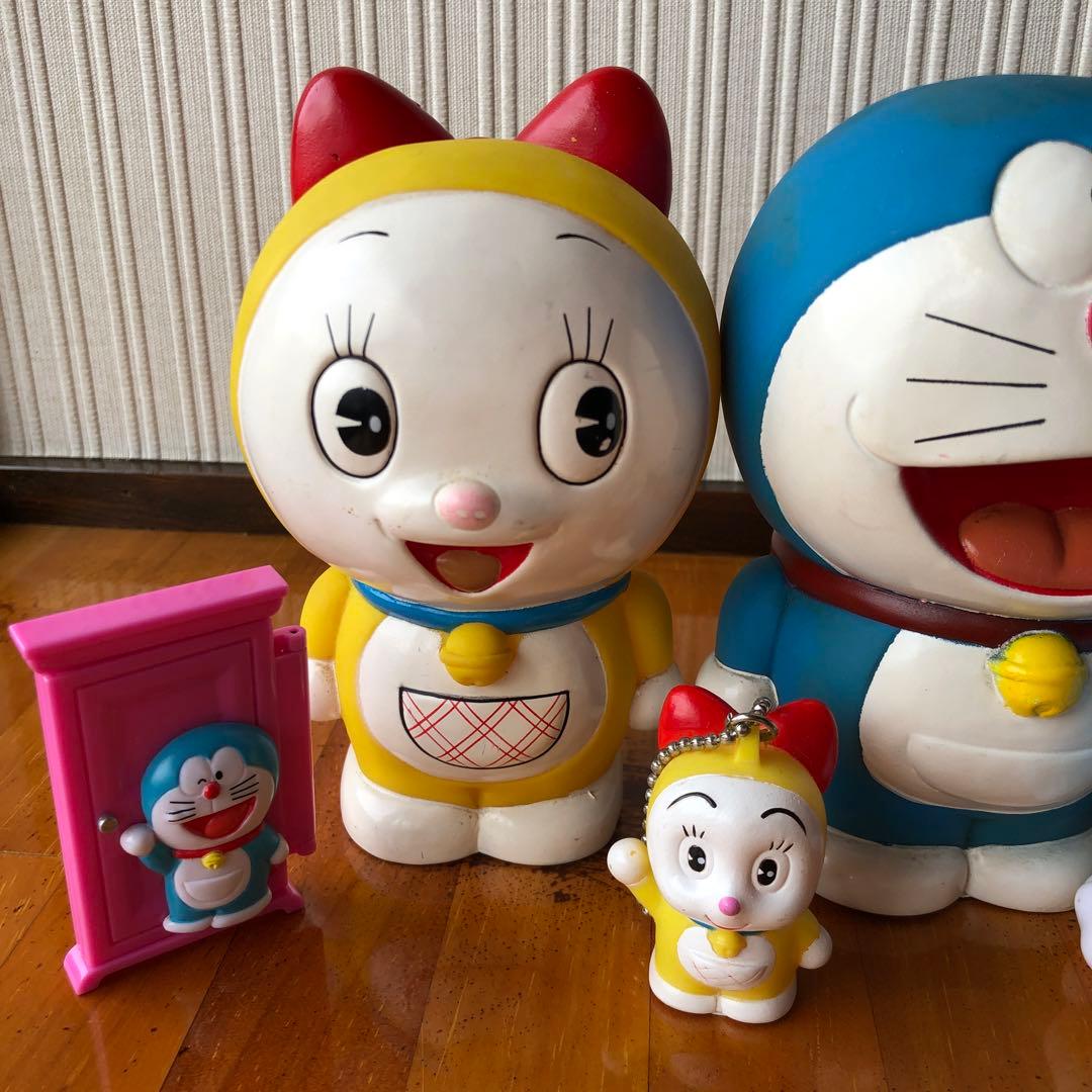 レトロ レア ドラえもん ドラミちゃん ソフビ貯金箱 キーホルダー 鏡
