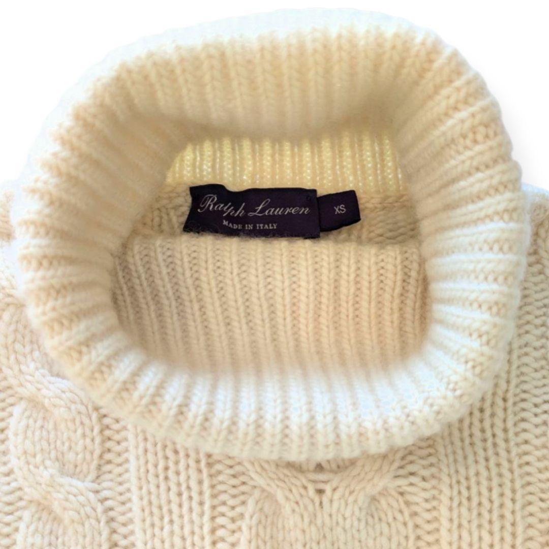 RALPH LAUREN PURPLE LABEL 白カシミヤタートルセーター - メルカリ