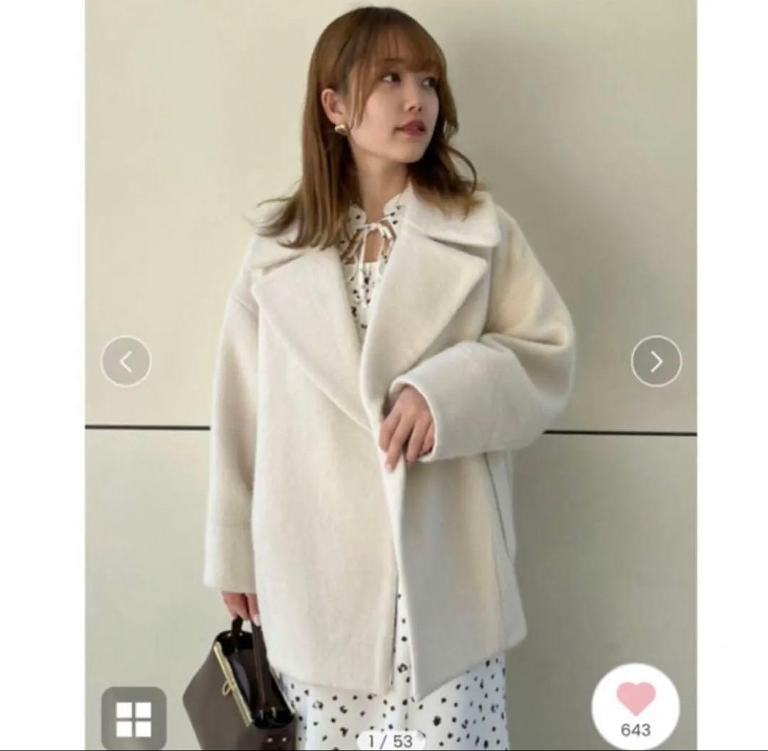 スナイデル ビッグカラーコクーンコート　アイボリsnidel 1758567161.jpg?1670677094