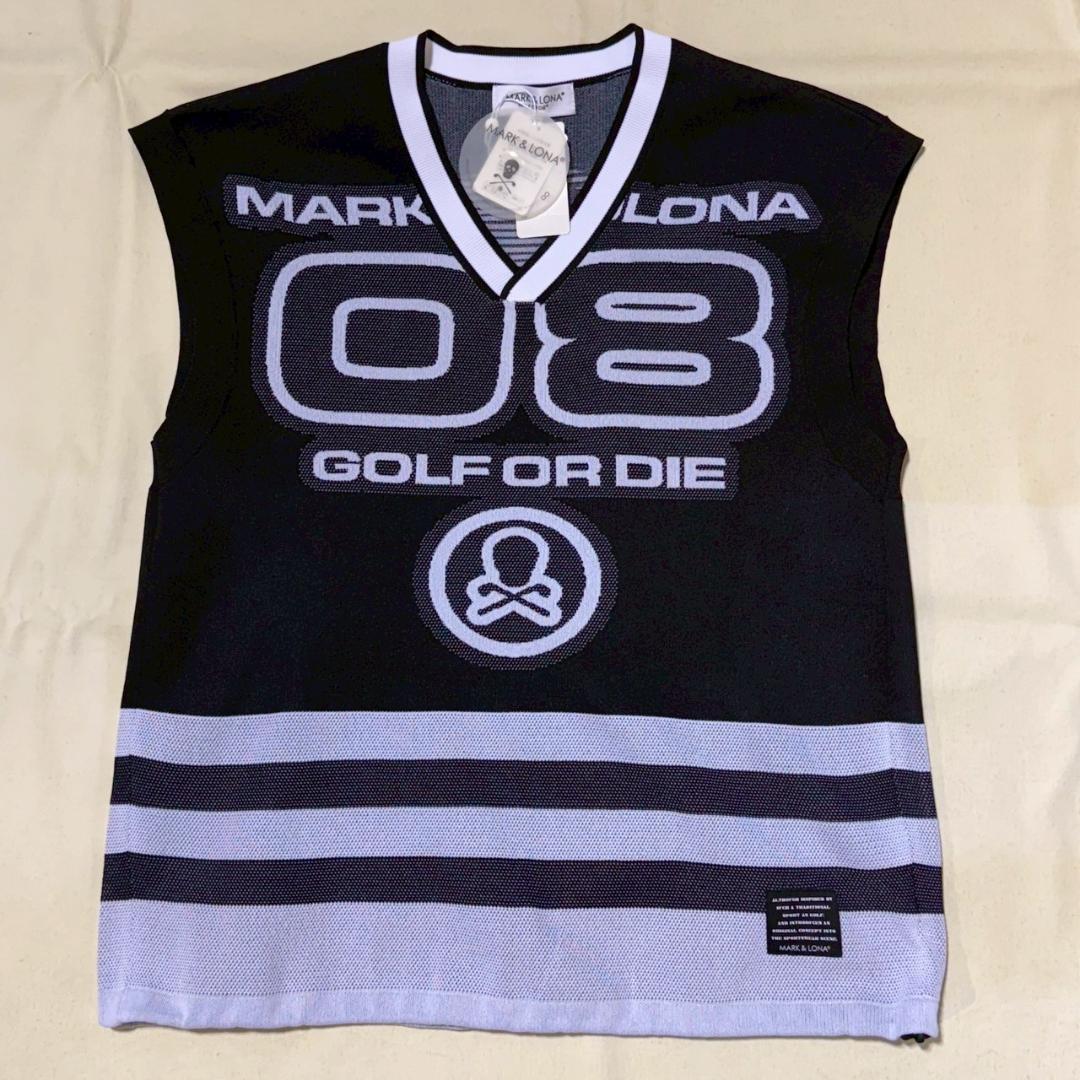 25ss 正規品 新品 MARK&LONA マーク＆ロナ ニットベスト 46 MARK&LONA マークアンドロナ ニットベスト ネイビー系 サイズ：46