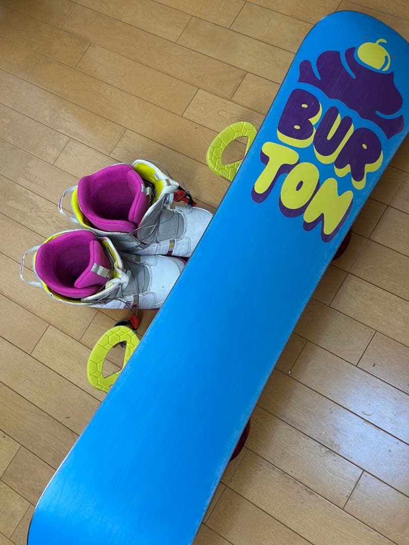 BURTON キッズスノーボードセット キッズウェアMサイズ ピンク チェック柄