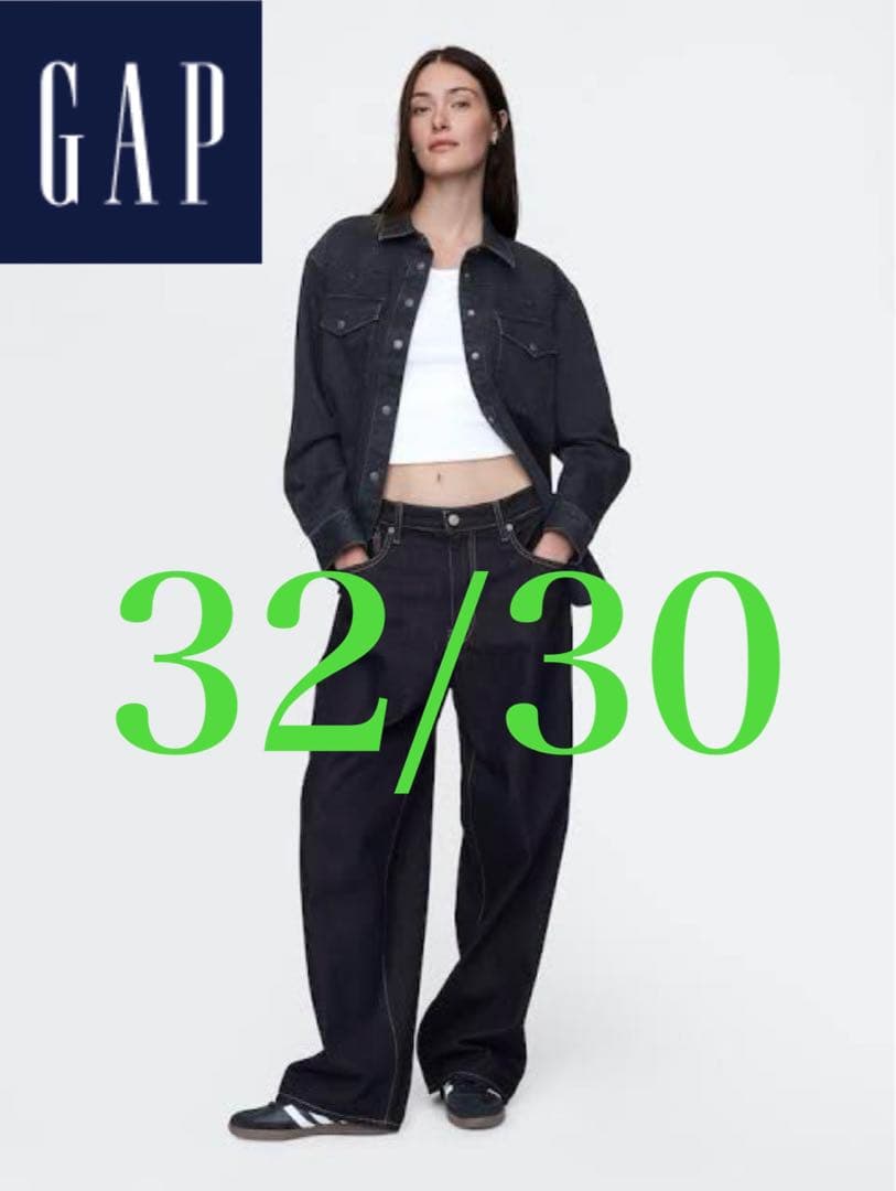 GAP スーパーバギーデニム 32W30L ダークリンス 大人気完売