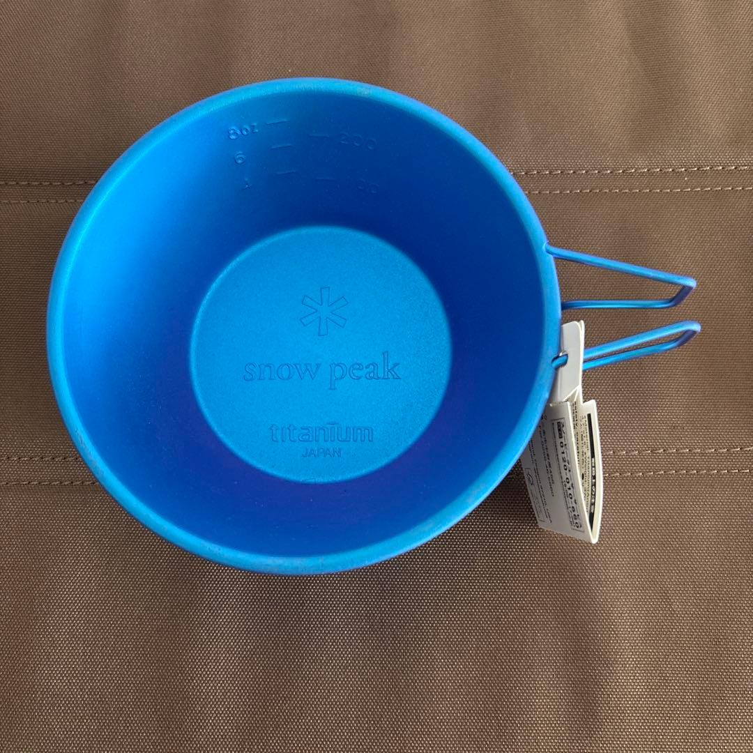 限定カラー】スノーピーク チタンシェラカップ&先割れスプーン ブルー
