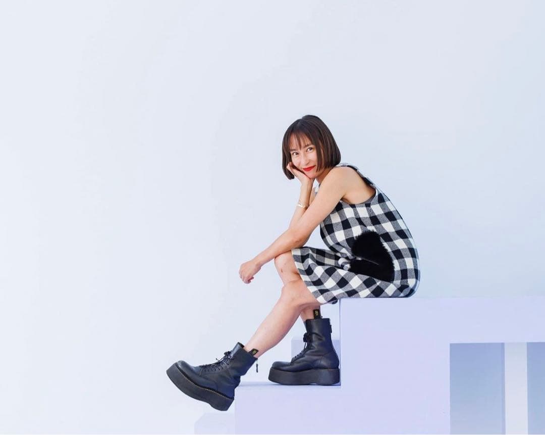 NAOKO TAKAI チェック柄ノースリーブワンピース 38