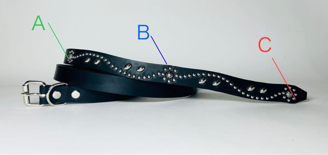 スタッズナローベルト18mm幅ダブルリーフhtcナロー好き