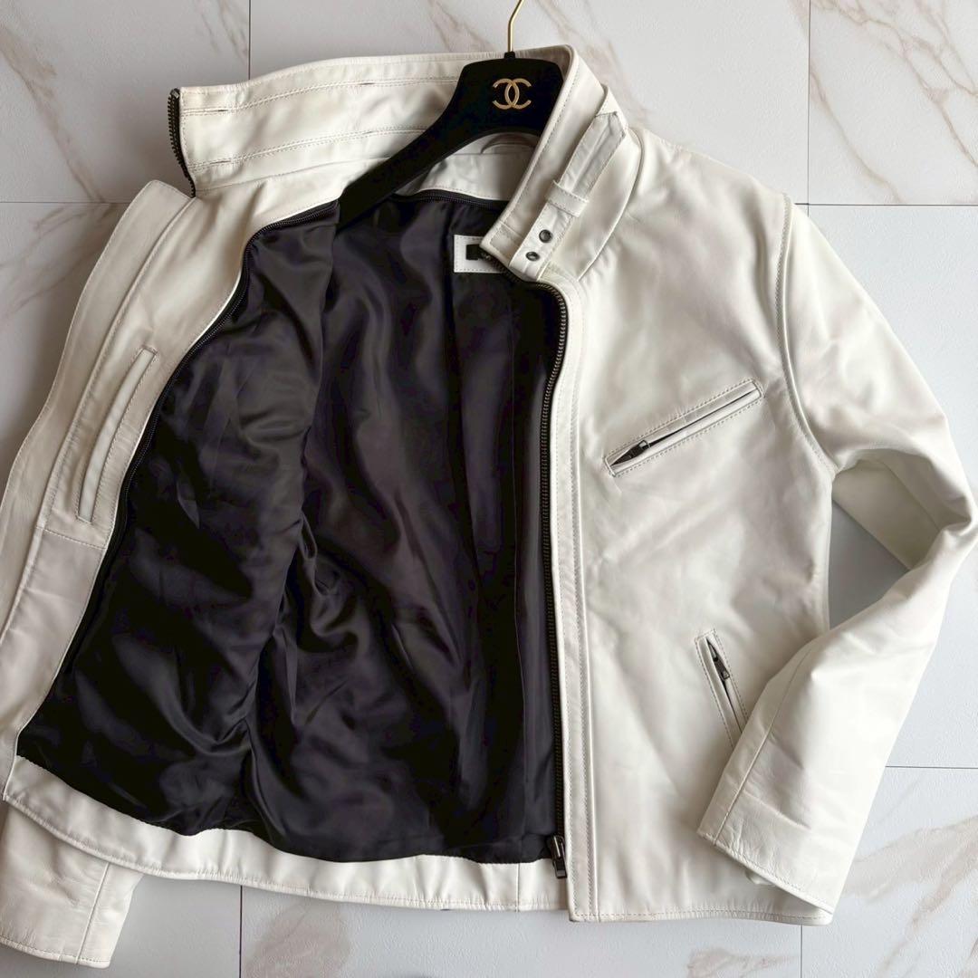 人気◆リューグーレザーズ シングル ライダース レザー ジャケット 白 Lサイズ 楽天市場】【50%OFFクーポン】Liugoo Leathers 本革 シングル