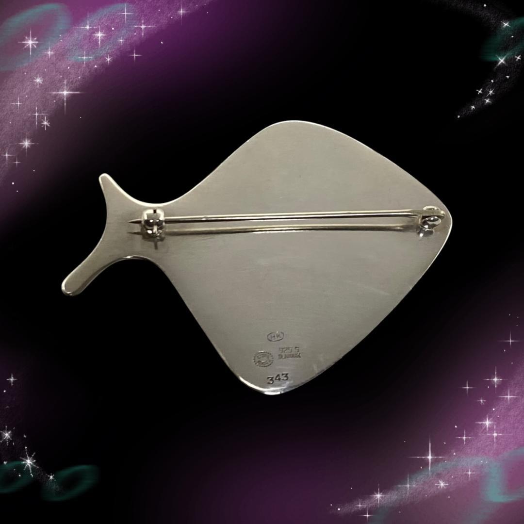 希少 美品ジョージジェンセン ブローチ ヘニングコッペル 343 魚 SV925