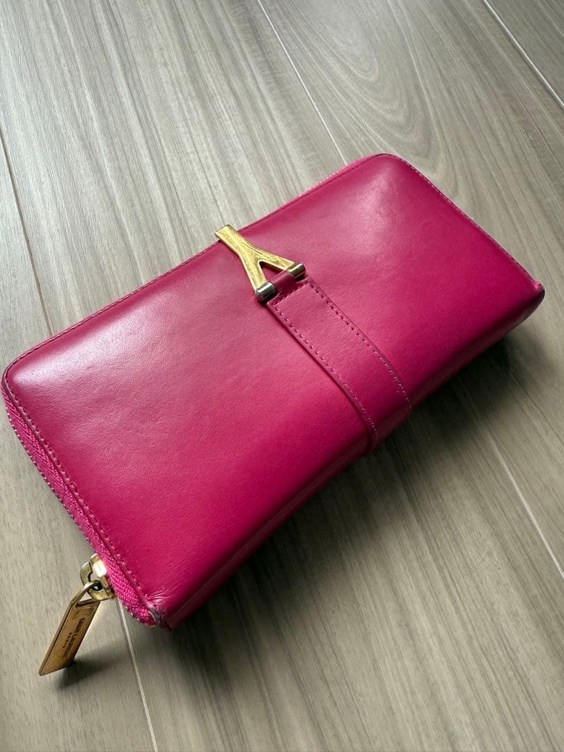 YSL ピンクレザー長財布 SAINT LAURENT - イブサンローランピンク長財布の通販 by k's shop
