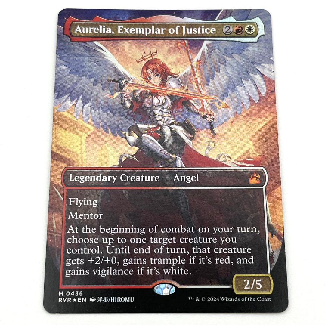 正義の模範、オレリア　FOIL ボーダーレス　英語　MTG MTG foil 英語版 正義の模範、オレリア ボーダーレス版 ① マット仕様