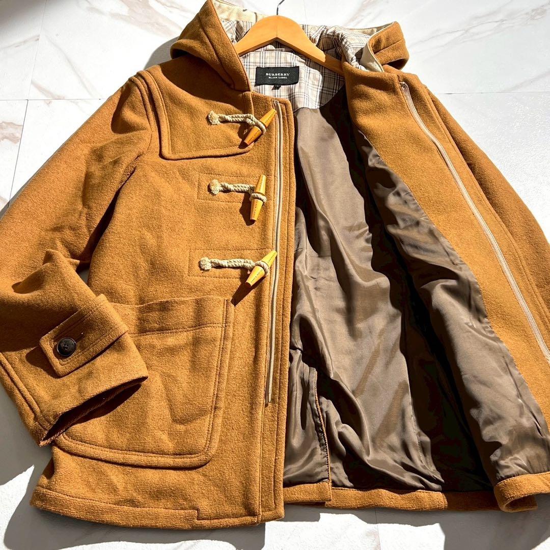 【希少】バーバリーブラックレーベル ダッフルコート ノバチェック イエロー L 中古・古着通販】BURBERRY BLACK LABEL (バーバリーブラックレーベル