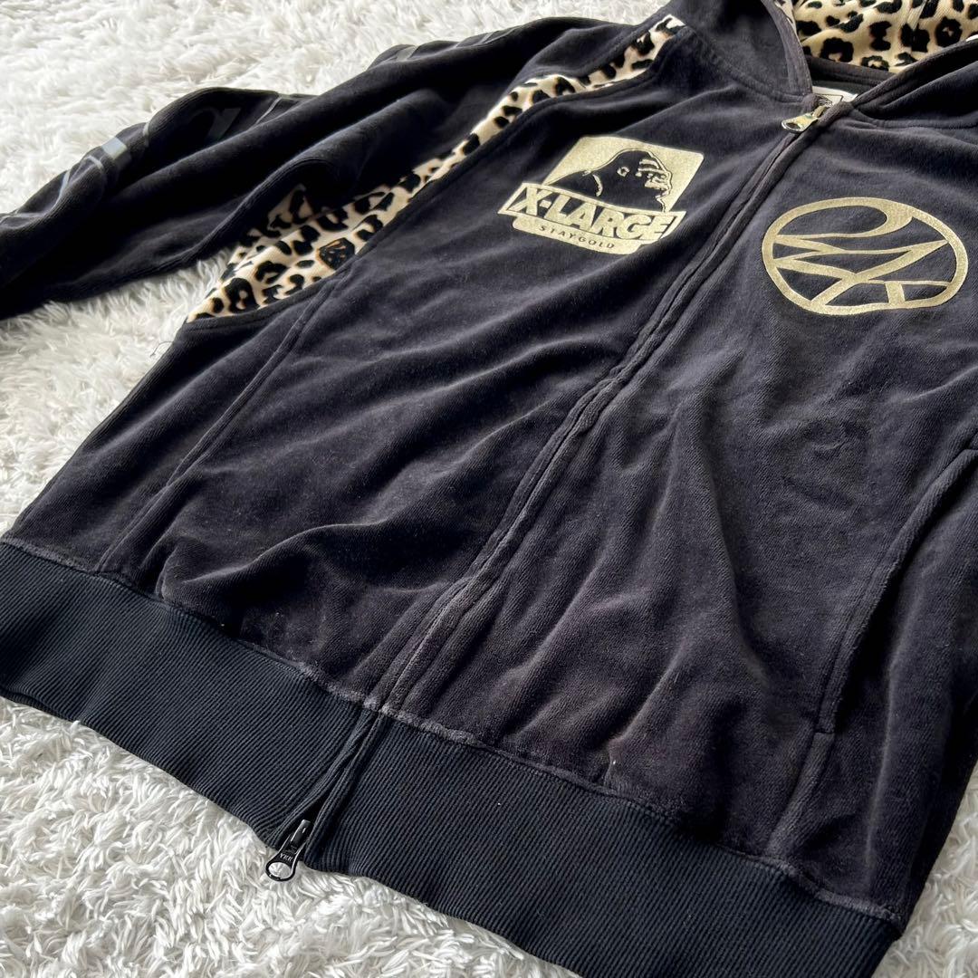 希少✨X-LARGE×24Karats ベロア セットアップ ヒョウ柄 黒 - メルカリ